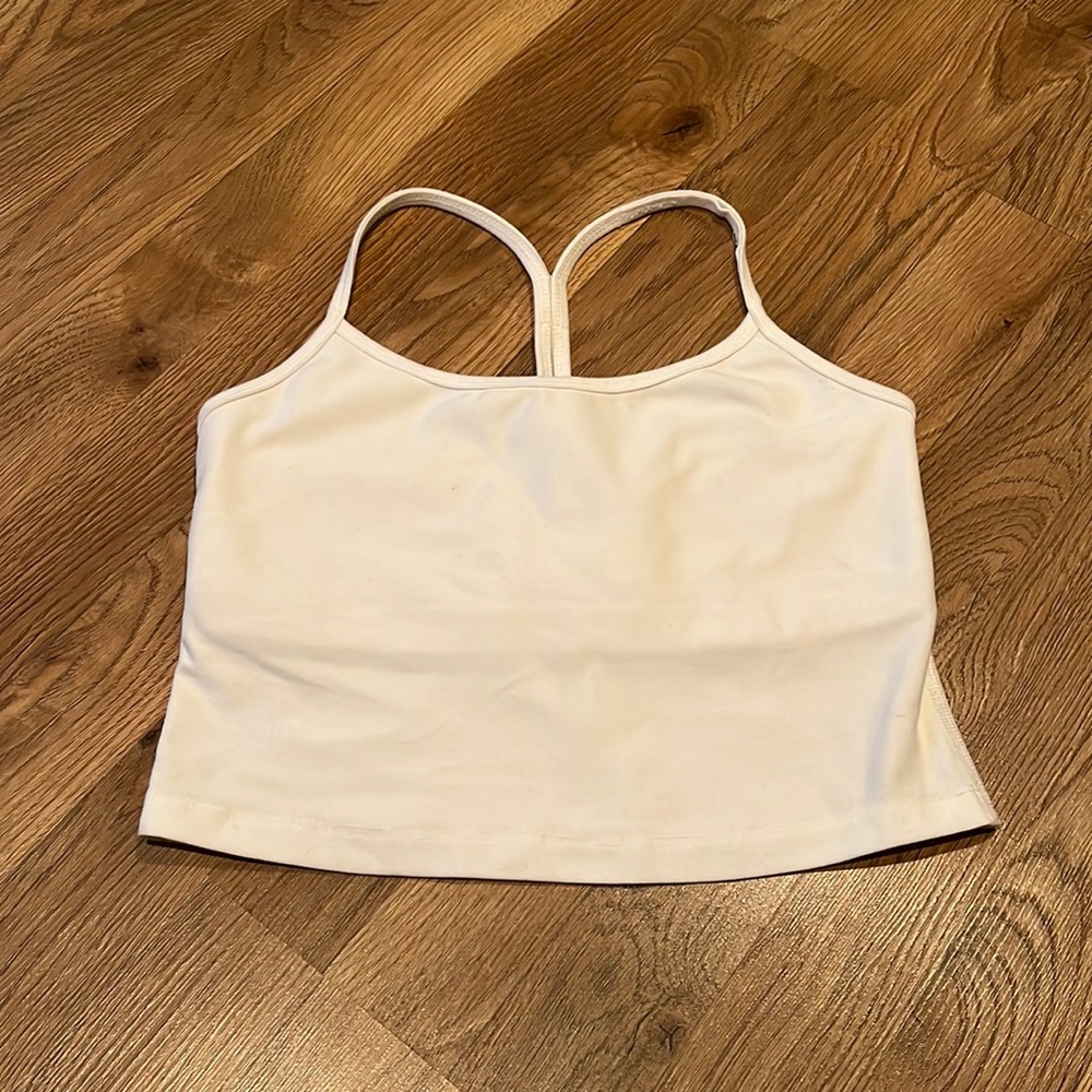 Beyond Yoga slim racerback cropped tank Medium White